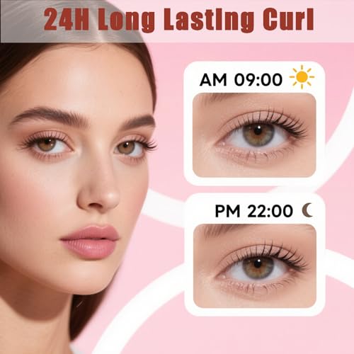 Heated Eyelash Curlers Electric Eyelash Curler with LED Display, 4 Temperature Modes Anti-Burn USB Rechargeable Natural Curling 24H Long Lasting for Women Makeup Tools Gifts