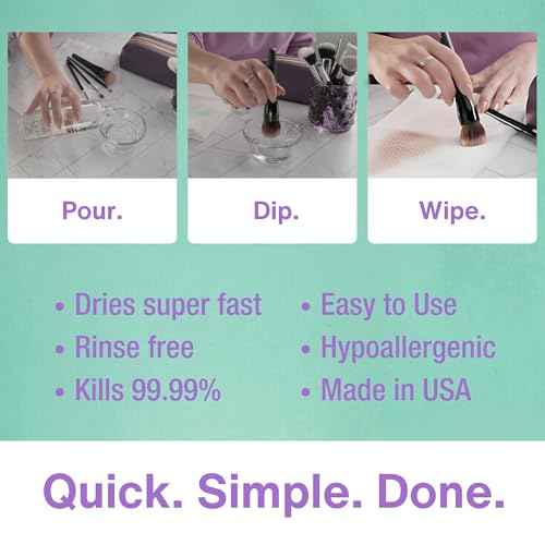 Makeup Brush Cleaner - Deep clean Rinse Free Quick Dry - Ideal for Cleaning and Odorizing Natural and Synthetic Make-up Brushes (16 fl oz)