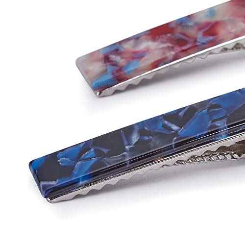 Acrylic Resin Hair Barrettes Alligator Hair Clips - 8pcs Duckbill Hair Clips Marble Pattern Hairpins Geometric Clips for Women Girls Hair Accessories Birthday Christmas Valentines Day Gifts