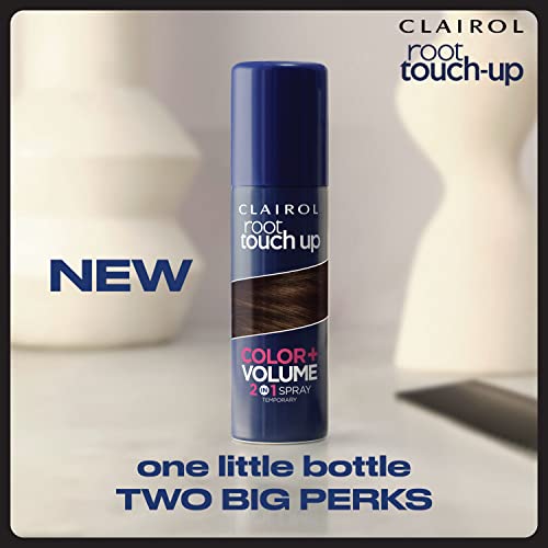 Clairol Root Touch-Up Color + Volume 2-in-1 Temporary Spray, Dark Brown Hair Color, Pack of 1