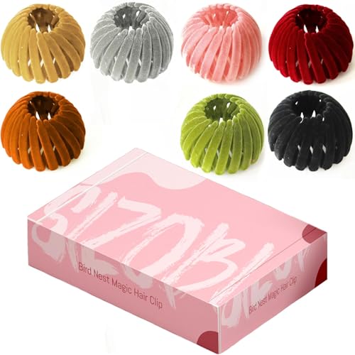 Gift Box Set-7PCS Bird Nest Magic Hair Clip with 7 Colors