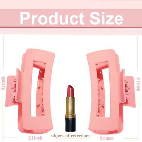 18 Pack Hair Claw Clips,Hair Clips For Women,Large Hair Claw Clips For Thick Hair,Nonslip Matte Hair Clips Hair Accessories Women Girl Birthday Christmas Gift (18 Pack Pink)