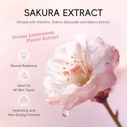 Cleansing Balm Makeup Remover with Japan Sakura Extracts, Hyaluronic Acid, Nourishing Melting Cleanser, Non-Greasy, Cleanses, Removes Makeup & Moisturizes Skin, All-in-One Facial Cleanser