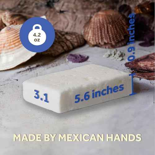 T.Taio Esponjabon Mother of Pearl Soap Sponge - Revitalizing Shower Scrubber for Bath Wash & Oil Removal - Bathroom Essentials with Fresh Scents - Pearl with Mini