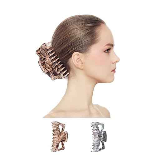 Extra Large Claw Clips for Thick Hair, 6.3 Inch Strong Hold Matte Jumbo Accessories for Women Long Curly Hair Cute Nonslip French Giant Big Jaw Clip for Heavy Duty Hair XL Huge(Black Brown)