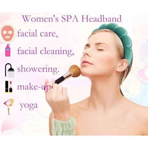 Spa Headbands for Washing Face Velvet Makeup Headband Combo Pack - Puffy Makeup Headbands for Face Washing, Mask, Skin Treatment