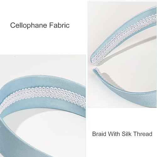 Ivyu Cinderella Blue Headband for Women Light Blue Teal Headband Large Thick Wide Headbands 70s Headband for Girls