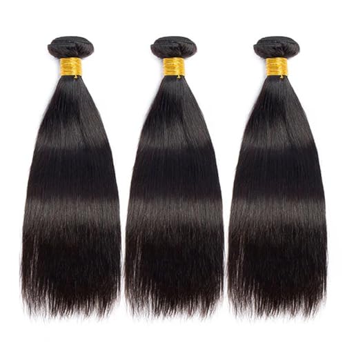 Human Hair Bundles Straight Bundles 32 32 32 Inch Natural Black Unprocessed Remy Hair Extensions Brazilian Raw Bundle Hair Weave Soft And Healthy Bundle Human Hair Deals
