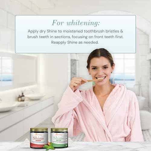 OraWellness Shine Remineralizing Tooth Powder with Hydroxyapatite, Made in The USA, Fluoride Free Tooth Repair, Natural Teeth Whitening Powder, Teeth Polish & Stain Remover, Mint