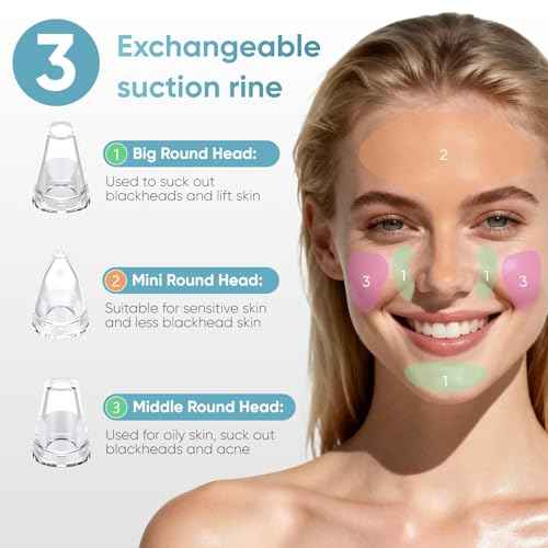 Facial Pore Blackhead Remover Vacuum - Facial Pore Cleaner with 3 Adjustable Suction Levels, 3 Probes, USB Charging Interface - Blackhead Extractor Tools for Women & Men (Gold)