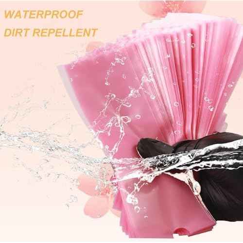 Large Machine Pen Covers with Grip Tape - Yuelong 200Pcs Pink Tattoo Pen Bags and 4Pcs Grip Wrap Kit Combination Machine Sleeves Bags Self-Adhesive Grip Covers Tattoo Supplies for Artist