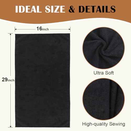 Orighty Salon Towels 48 Pack, Microfiber Hair Salon Towel 16 x 29 Inch, Super Soft and Absorbent Black Towels for Salon, Hand, Gym, Bath, Spa and Home Hair Care, Not Bleach Proof