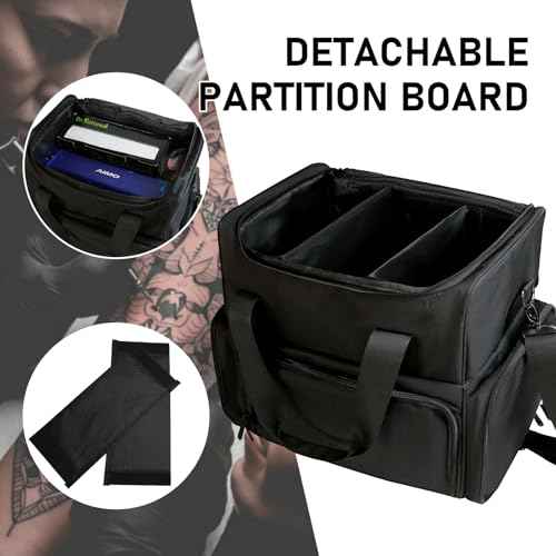 Tattoo Case - Professional Organizer for Tattoo Supplies & Equipment, Large Tattoo Bag with 2 Large Inner Removable Pouches for iPad, Needles, Inks &Tattoo Stencil Printer