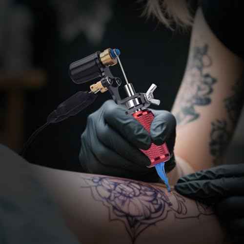 ATOMUS 25mm Tattoo Grips Tubes Self-lock Aluminum Alloy Tattoo Gun Grip Auto Self Locking Handle for Tattoo Machine Supply Body Art Tattoo Machine Parts (Red)