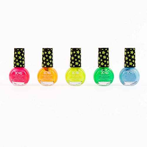 3C4G Glow in The Dark Nail Polish Set for Girls & Teens - 5 Vibrant, Non-Toxic, Fun & Safe Nail Polish Kit for Kids Ages 8+ - Perfect for Sleepovers, Parties, & Gifts by Make It Real