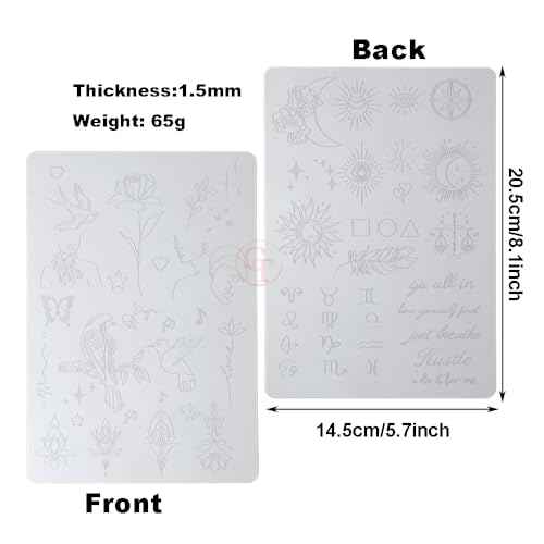 Silicone Tattoo Training Pad 1.5mm Thickness Double Sided Pre-printed Gray Fine Line Tiny Tattoo Practice Skin for Line Practice (1pc)