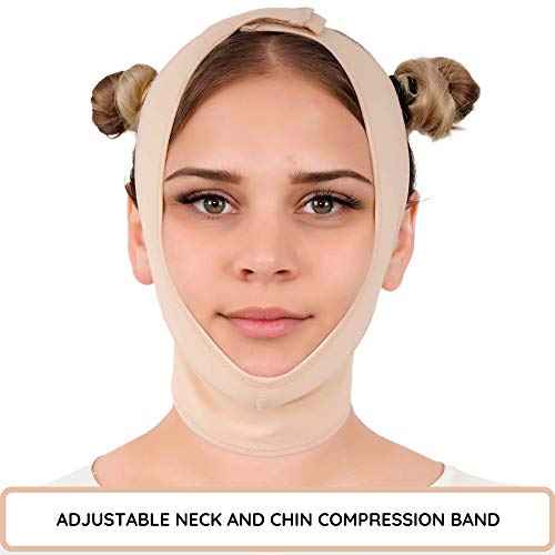 IKIDO Post Surgery Neck and Chin Compression Garment Wrap Bandage for Women, Face Slimmer