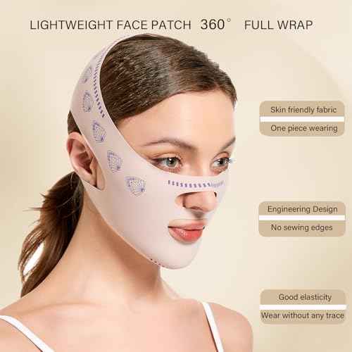 MASIKA Chin Strap for Sleeping£¬V-Line Mask,£¬V-Line Lifting Chinstrap£¬Jaw Exerciser, Reusable Face Strap.Jaw Strap,Jawline Shaper,Double chin strap£¬Chin lifting strap£¬Face lifting strap£¬Leaf,M