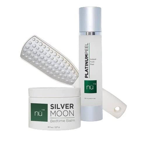 nu119 How to Get Soft Feet | Foot Care Kit Includes 120ml Instant Foot Peel Spray for Calluses Removal, Softening Balm & File | Professional Products to Make Your Feet Soft