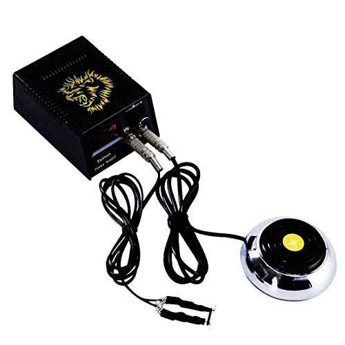 Foot Pedal and Clip Cord,New Star Tattoo 360 GEM Pro Stainless Steel Foot Pedal Switch Control and Tatto Clip Cord for Tattoo Machine Power Supply Tattooing Supplies Kits