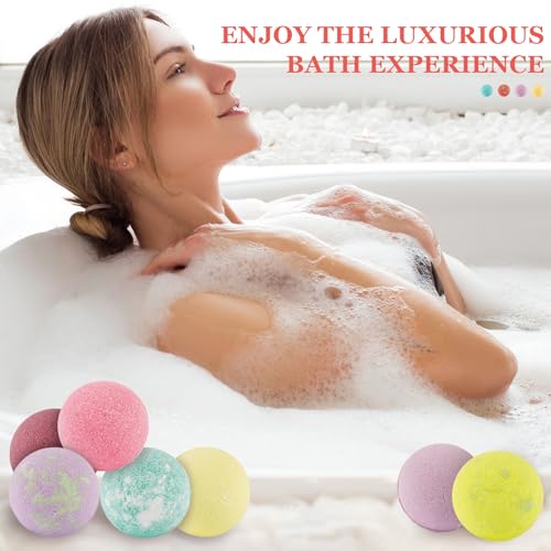 Bath Bombs for Women Gift Set, 50 Pcs Natural Organic Bubble Bathbombs with 10 Rich Scents, Handmade Bubble Bath & Fizzy, for Bubble Bath Spa, Christmas, Birthday, Valentine's, Present Giving
