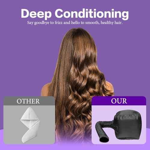 Hooded Hair Dryer Bonnet - Fast-Drying Bonnet Hair Dryer for Natural Hair, Deep Conditioning, Styling, & Curl Enhancing - Adjustable Fit, Heat Distribution, Portable & Lightweight for Travel£¨Black£©