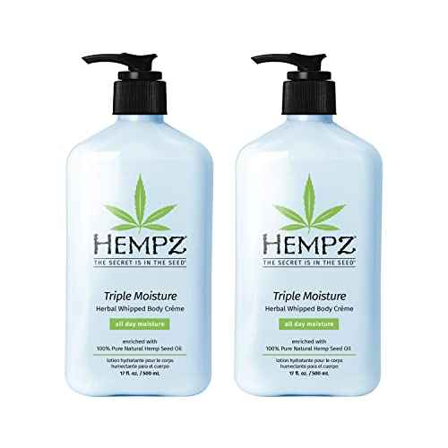 Hempz Triple Moisture Herbal Whipped Body Cr?me Lotion Moisturizer, 17 Fl Oz (Pack of 2)
