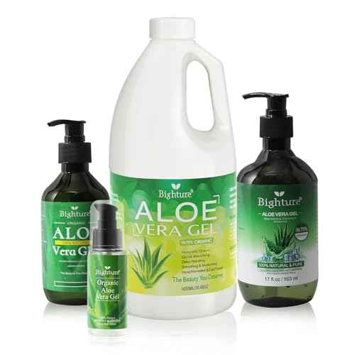 Aloe Vera Gel, Aloe Vera Gel Extracted from Freshly Cut Pure Aloe Leaves, Skin Care for Deeply & Rapidly Soothing, Firming, After Shave, Sunburn Relieve, etc (Travel Pack)