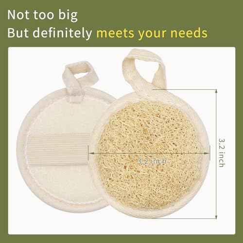 Natural Loofah Face Scrubber (4Pack),Exfoliating Facial Scrub Pads Made from Organic Luffa for Women and Men