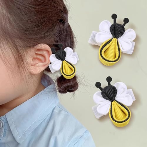Cute Yellow Hair Clip, Bee Hair Clips, Bee Hair Accessories, Funny Yellow Fabric Spring Hairstyle Barrettes, Birthday, Christmas Gift for Sister, Girlfriend, daughter (2 Pcs)