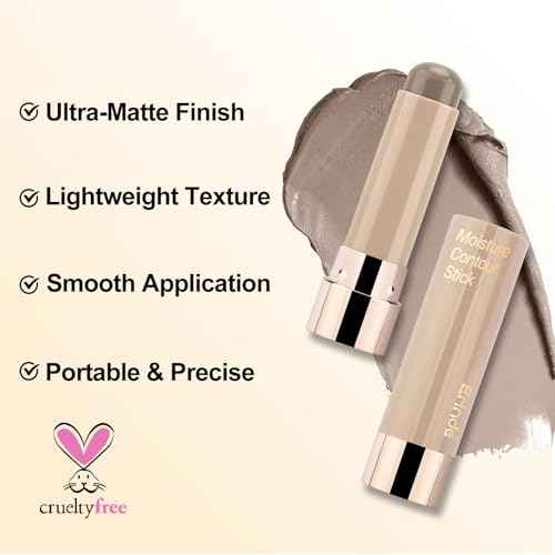 Erinde Cool Toned Contour Stick for Fair Skin, Large Capacity Grey Brown Cream Contour Makeup Stick, Smooth Blendable Matte Bronzer, Waterproof & Long Lasting Face Shaping Nose Contouring Sticks