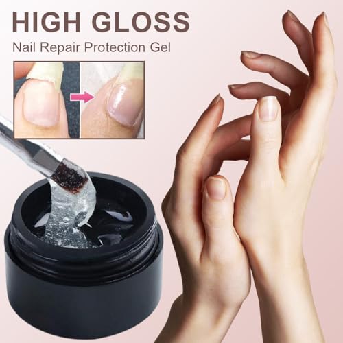 Nail Repair Protection Gel, 2025 New Nail Repair Kit for Split Nail, Instant Cracked Nail Repair Gel, Broken Nail Repair Kit for Natural Nails, Nails Quick Fix Kits for Women Makeup Gadget(1Set)