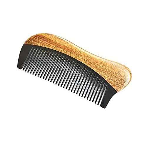 Exquisite Natural Ox Horn Pocket Hair Comb - Natural Green Sandalwood Buffalo Horn Comb 100% Handmade Premium Quality Anti-Static Comb Without Handle (Palm Siz)