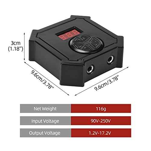 ATOMUS Tattoo Power Supply Foot Pedal Switch Kit with Clip Cord Dual Digital LED Display Power Supply for Tattoo Liner and Shader (Power supply + pedal switch + clip cord)