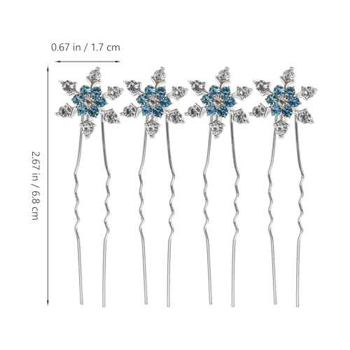 12pcs Snowflake Hair Accessories Christmas Stylish Headwear Bride Hairpin Snowflake Design Hairpin Fashionable Headdress