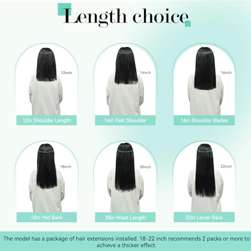 Ukira Balayage Hair Extensions Real Human Hair, 16 Inch 120g 7pcs Natural Black to Chestnut Brown Human Hair Clip in Extensions, Soft Natural Straight Clip in Hair Extensions Real Human Hair