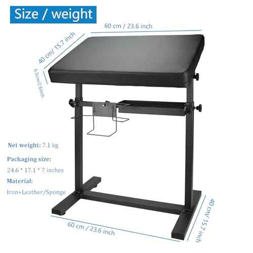 Tattoo Arm Rest XL, Multifunctional Tattoo Arm Rest Stand, Base Structure w/Strong Stability, With Glove Rack, Pigments Rack, Quick installation, Adjustable Height