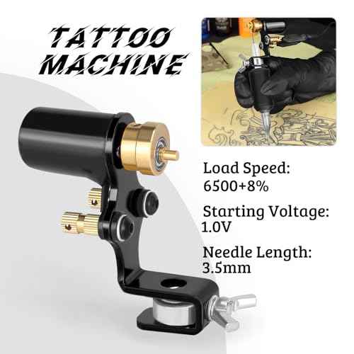 ATOMUS Tattoo Machine Shader & Liner Assorted Tattoo Motor Gun Kits Supply For Artists (Black)