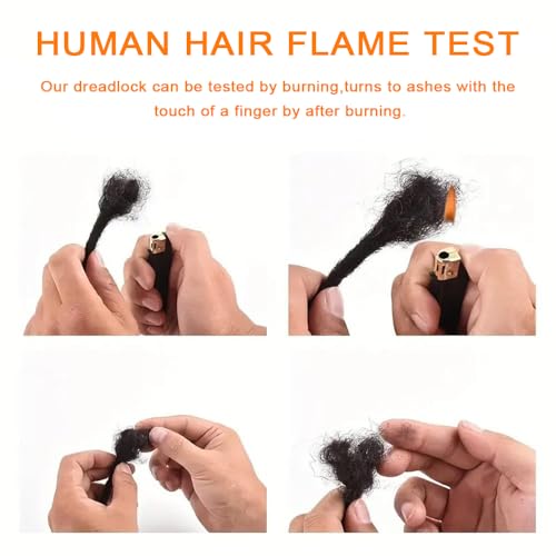 Dreadlock Extensions 0.4cm Thickness 10 Inch 60 Strands 100% Real Human Hair for Man/Women/Kids Full Handmade Permanent Loc Extensions Bundles Can Be Dyed Bleached Curled and Twisted (Soft Locs)