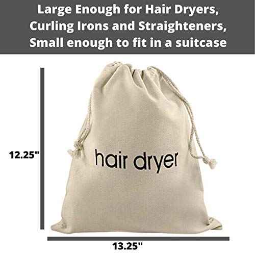 Hair Dryer Bags by Radiant Complex: Perfect for travel, and safe storage of any hair dryer, curling iron, straightener, brush or makeup bag. Convenient 12.25" x 13.25" size fits any hair accessory.