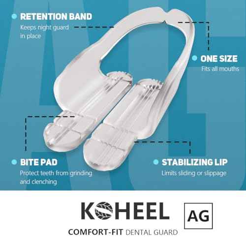 KOHEEL Adjustable Mouth Guard for Teeth Grinding and Clenching, Comfort-Fit Night Guard, One Size Fits All, Stop Bruxism Dental Guard (12 Count)