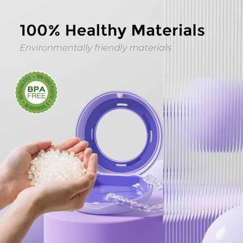 HEMILAB¢ç Retainer Case, Slim Aligner Case with Mirror, Compatible with Invisalign, Cute Retainer Orthodontic Box with Vent Holes, Purple