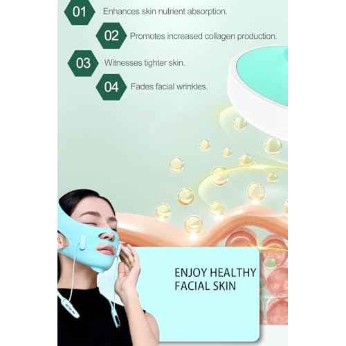 Face Belts with Adjustable Straps,Double Chin Reducer and Face Lift Device with 4 Modes and 5 Gear Adjustable Intensities - Intelligent Double Chin Machine for V-face