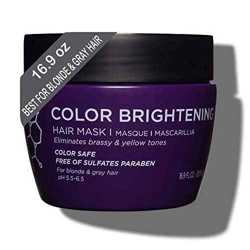 Luseta Purple Hair Mask 16.9 Oz, Deep Conditioner for Color Treated Hair Neutralizes Unwanted Yellow Tones and Removes Brassine, for Blond and Gray hair, Sulfate & Paraben Free