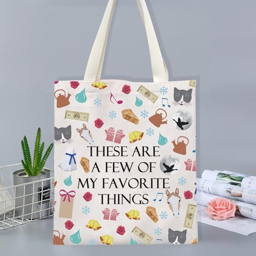 FOTAP Sound Music Inspired Gifts My Favorite Things Song Makeup Bag Musical Movie Tote Bag Theater Party Gifts (favorite things T)