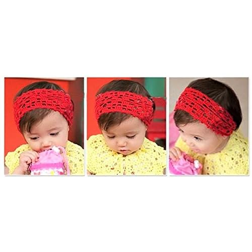 Girl Baby Headbands Elastic Crochet Hair Bands Hair Accessories Elastics Ties Shaper Head wrap Set Pack of 50 Pcs in 25 colors (Band: 1.6"¡¿5.5", 25 colors, 2 pcs per color)