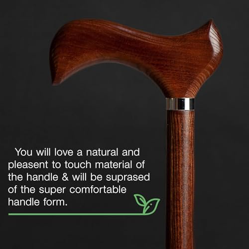 Handcrafted Wood Walking Stick for Men and Women - Fashionable Derby Cane - 36 Inches