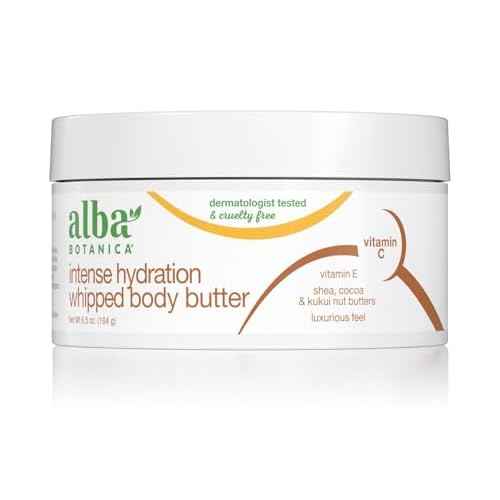 Alba Botanica Intense Hydration Whipped Body Butter, with Shea, Cocoa, and Kukui Nut Butters, 6.5 Oz (Packaging May Vary)