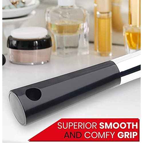 MIRRORVANA Large Hand Mirror with Comfy Handle - Black Portable Handheld Mirror - 9" x 13"