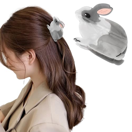 Rabbit Hair Clip, Cute Bunny Animal Hair Claw Clip for Women Girls, Acetate Funny Farm Hair Accessories Easter Gift